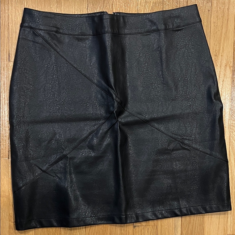 Black Faux Leather Skirt